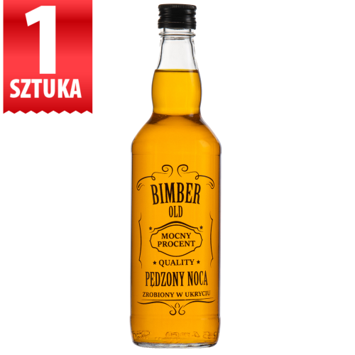 Butelka Monopolowa "Połówka" 500 ml + nadruk Bimber Pędzony Nocą 
