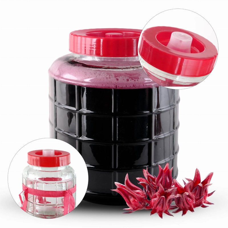 Szklany słój wielofunkcyjny 24L z zakrętką fermentacyjną do wina i domowych nalewek