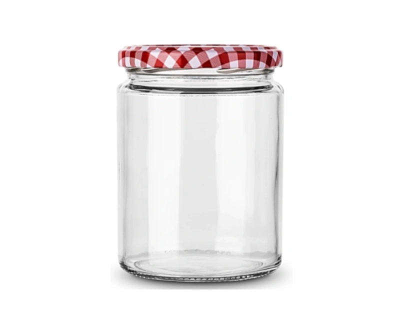 Pusty słoik szklany Simple 540 ml z bezbarwnego szkła spożywczego, zamknięty wieczkiem fi 82 z 6 zaczepami