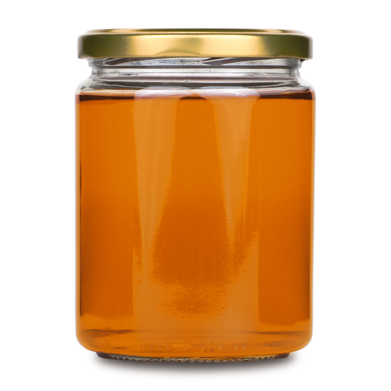 Słoik szklany 540 ml Simple z pomarańczowym dżemem morelowym, proste ścianki, zakręcony pokrywką fi 82