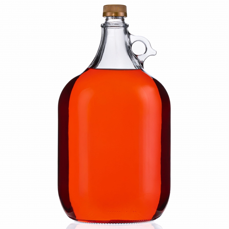 Szklany gąsior Dama 5L wypełniony nalewką — balon z plastikowym korkiem do alkoholu