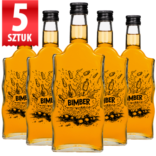 Butelka Warta 500 ml z nadrukiem Bombowy Bimber Zestaw 5 sztuk