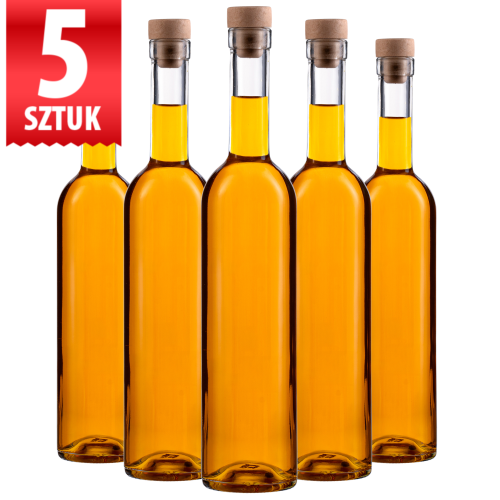 Zestaw 5 sztuk Butelka bezbarwna na nalewkę wino Futura 500 ml  