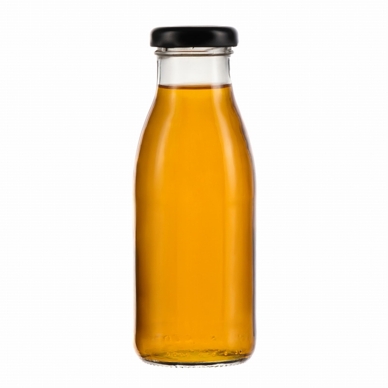 Komplet 5 szklanych butelek Smooth 250 ml do przechowywania soków syropów i przetworów letnich