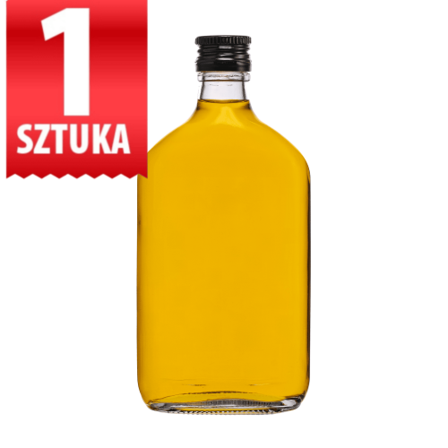 Rubin 350 ml — szklana piersiówka płaska na nalewki i bimber, zakrętka fi 28/18 mm do wyboru