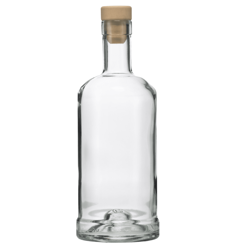 Pusta szklana butelka Statua 500 ml z korkiem syntetycznym fi 19 mm na białym tle
