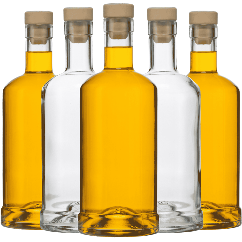 Zestaw szklanych butelek Statua 500 ml z korkami syntetycznymi do nalewek i bimbru