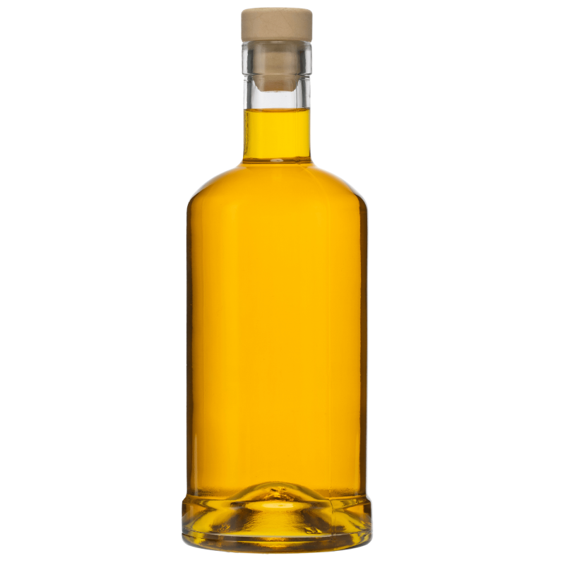 Szklana butelka Statua 500 ml ze złocistą nalewką korek grzybek zapas na sezon nalewkowy