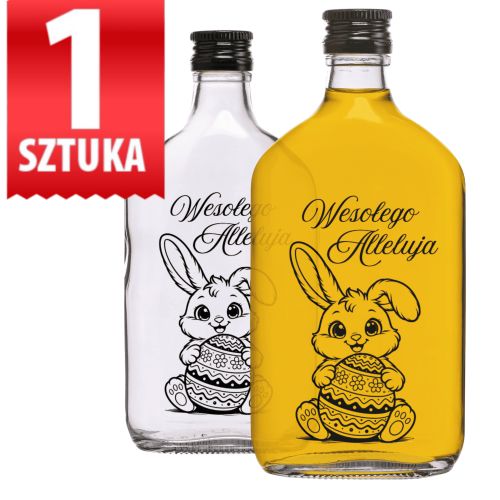 Szklana butelka na święta wielkanocne Rubin 350 ml PISANKA 