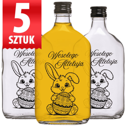 Wielkanocna butelka na likier jajeczny Rubin 350 ml PISANKA zestaw 5 sztuk