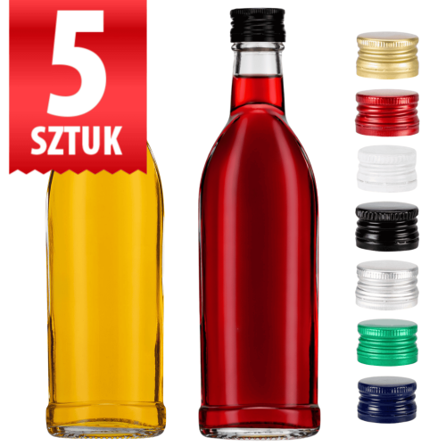 Butelki Aura 250 ml na nalewkę gin wesele Zestaw 5 sztuk 