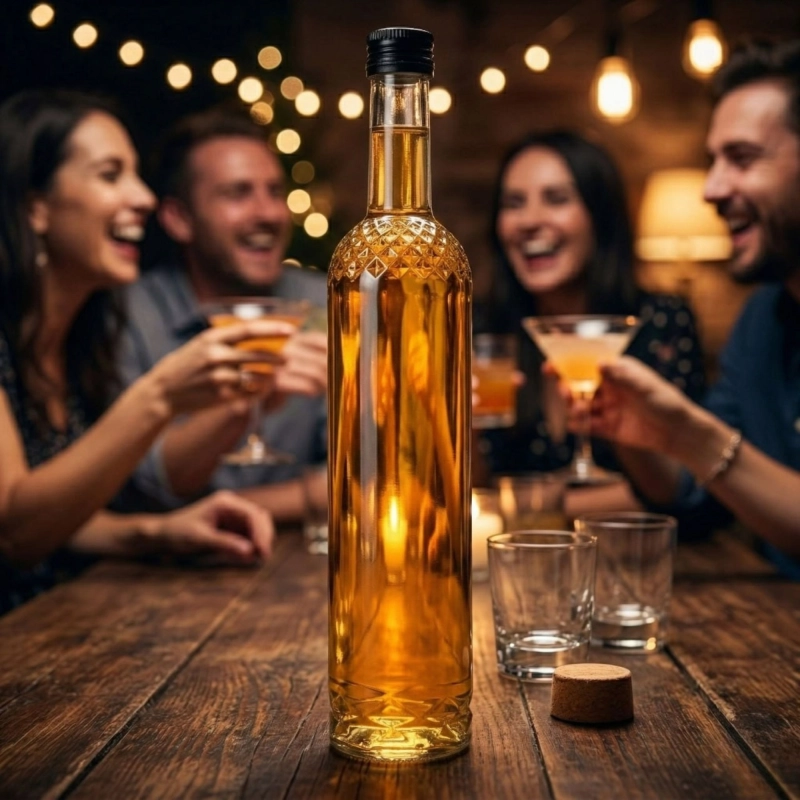 Butelka szklana Nargiz 500 ml na nakrętkę fi 28 idealna do nalewek domowych i oliwy