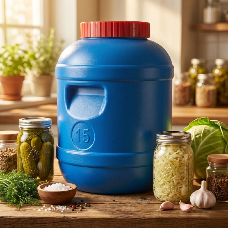 Beczka do kiszenia 15 litrów pojemnik plastikowy do fermentacji warzyw i win