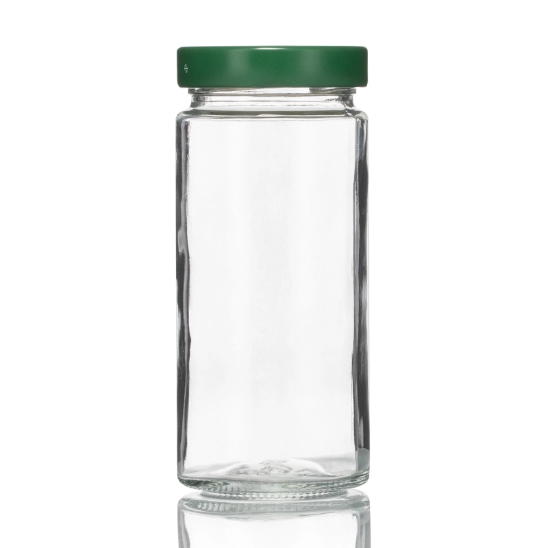 Wysoki słoik szklany 400 ml wieczko fi 63 czterozaczepowe do miodu i przetworów