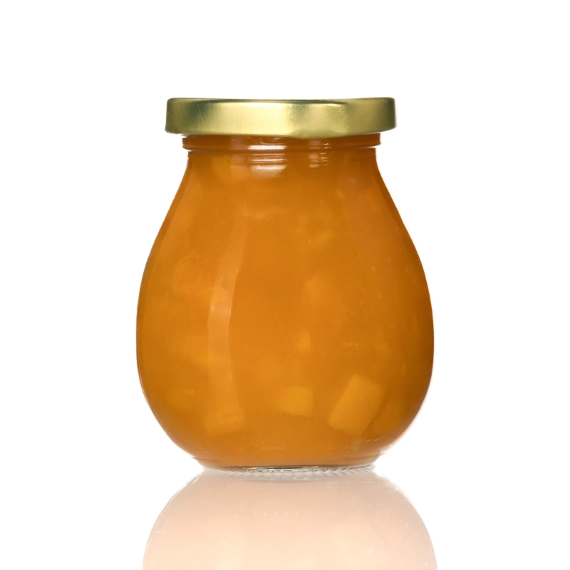 Mały słoik szklany Majo 245 ml z zakrętką fi 58 na miód dżem lub upominek