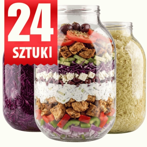 Słoik Słój szklany 3 L CLASSIC fi 100 zestaw 24 sztuk 