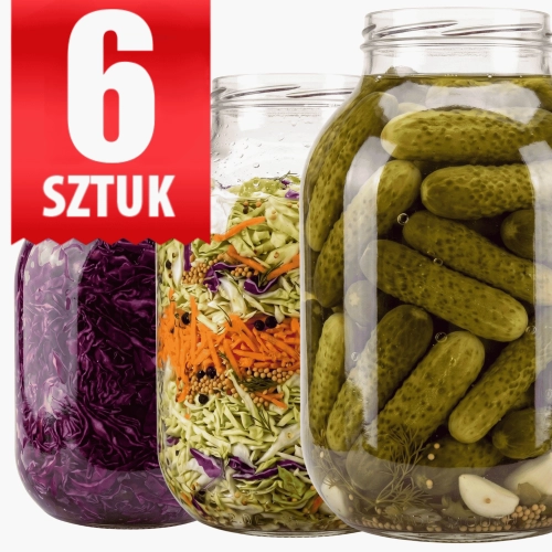 Słoiki szklane 2 L CLASSIC fi 82 mm na przetwory ogórki zestaw 6 sztuk