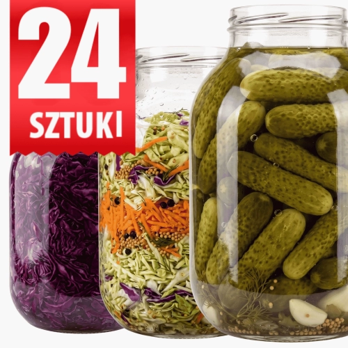 Słoiki szklane 2 L CLASSIC fi 82 mm na przetwory ogórki zestaw 24 sztuki