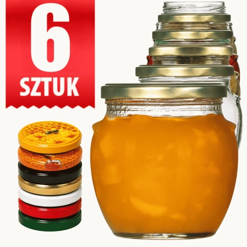 Słoik na przetwory ogórki grzyby Amfora 520 ml fi 82 Zestaw 6 sztuk 