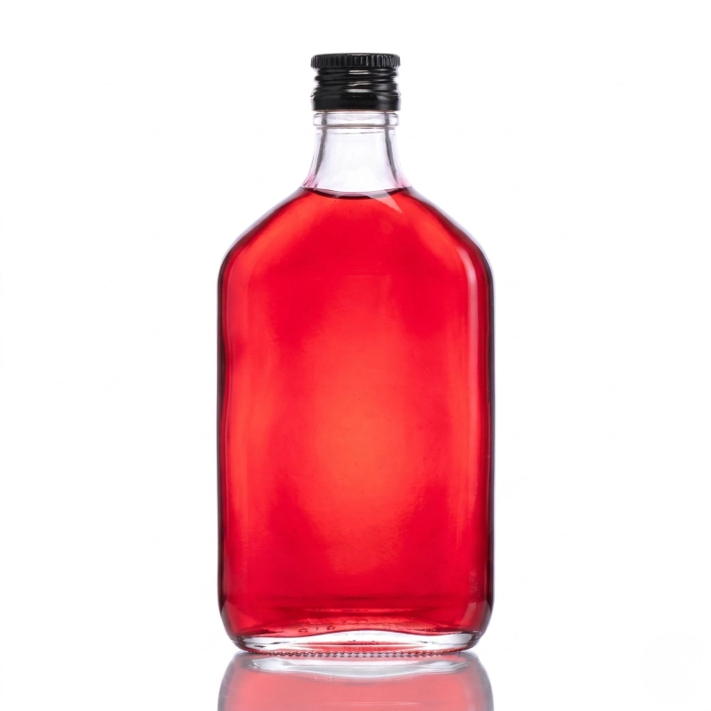 Szklana piersiówka 350 ml z aluminiową zakrętką na swojski bimber i domowe soki