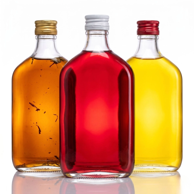 Naczynie szklane piersiówka o pojemności 350 ml z gwintem 28 mm na wyroby domowe