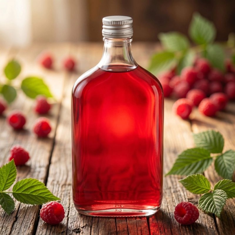 Butelka piersiówka szklana 350 ml z nakrętką fi 28