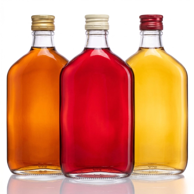 Naczynie szklane Rubin 350 ml typ piersiówka z gwintem 28 mm na syrop i whisky