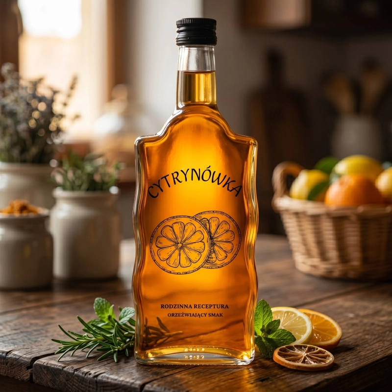Butelka szklana Warta 500 ml idealna do przechowywania domowej nalewki cytrynowej