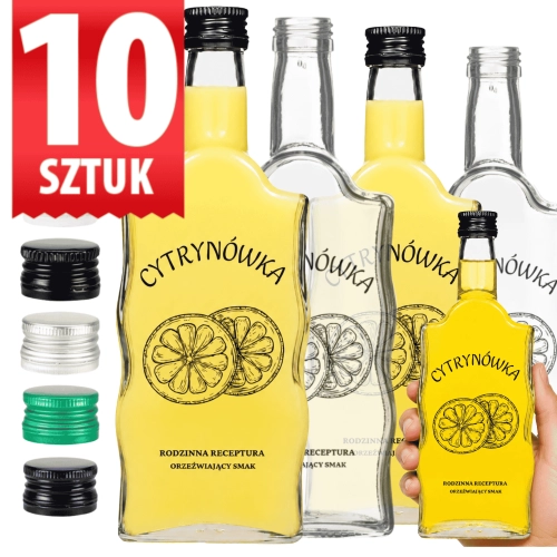 Butelka Warta 500 ml Cytrynówka Nalewka Domowa Zestaw 10 sztuk  