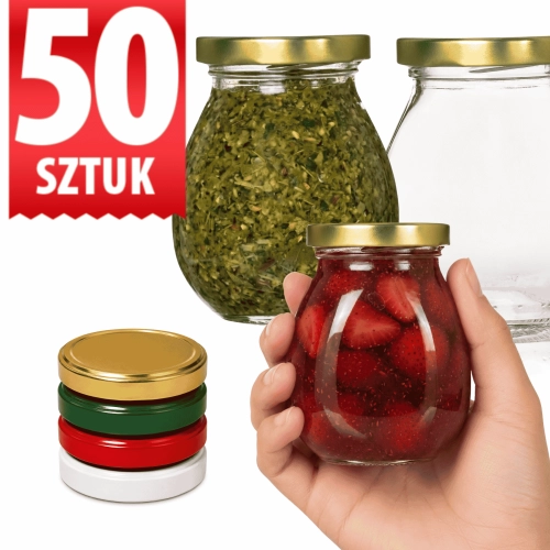 Słoik Majo 245 ml na miód przetwory zestaw 50 sztuk 