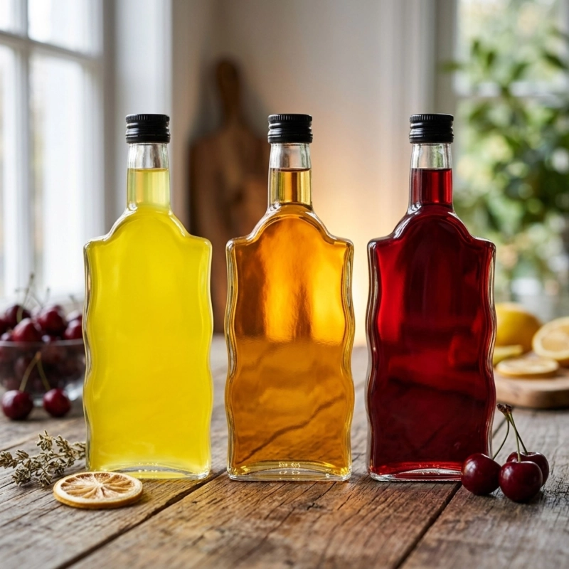 Szklana butelka Warta Fala 500 ml z zakrętką fi 28 schłodzona w lodzie — do wódki i likierów