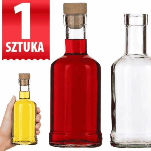 Butelka szklana na nalewki i bimber Tadek 250 ml na korek