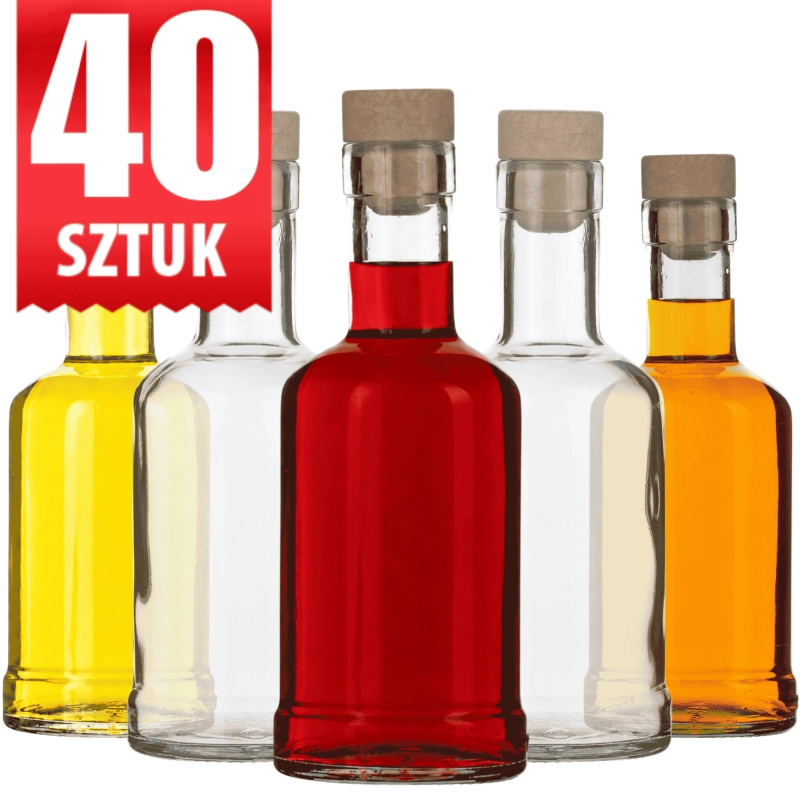 Szklana butelka Statua 250 ml korek grzybek syntetyczny do nalewek i domowych likierów