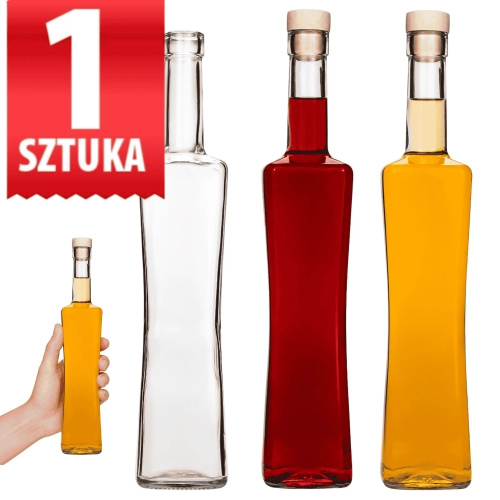 Butelka szklana Magnum 500 ml — na nalewki i likiery, korek grzybek fi 19 mm
