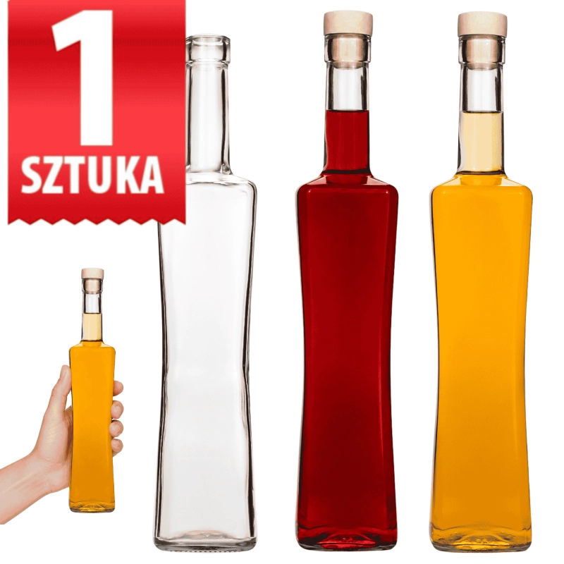 Szklana butelka Magnum 500 ml korek grzybek do nalewek whisky i domowych alkoholi