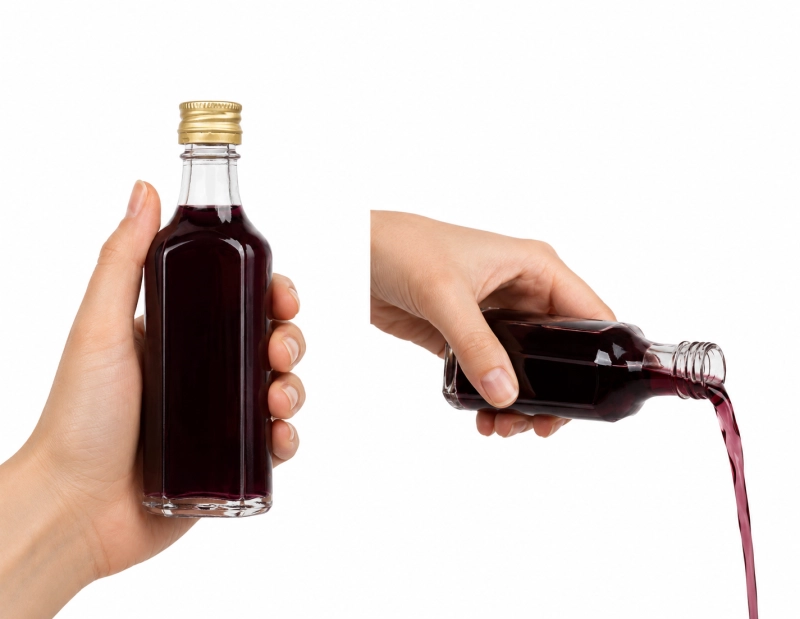 Szklana kątówka 50 ml zakrętka fi 18 do nalewek