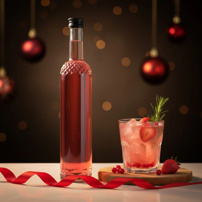 Szklana butelka 500 ml Nargiz złota nakrętka gwint fi 28 do alkoholi domowej roboty 10 szt