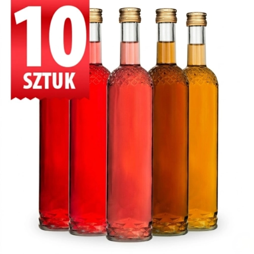 10x Butelka monopolowa Nargiz 500 ml | szklana, gwint fi 28 mm