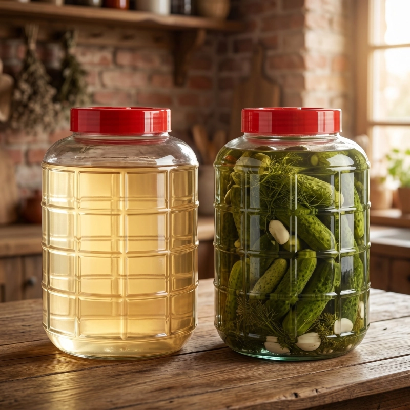 Słój szklany fermentacyjny 17 5L z czerwoną zakrętką do wina nalewek i kiszenia kapusty