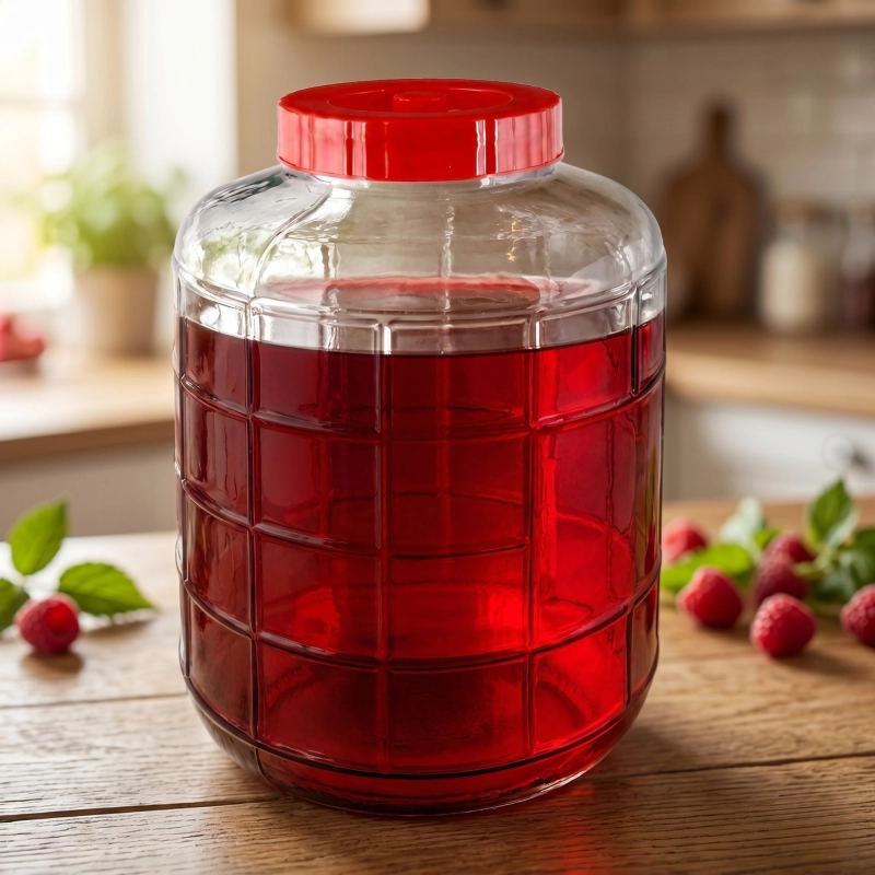 Słój szklany 22,5 litrowy z plastikową zakrętką fermentacyjną do wina kapusty i przetworów
