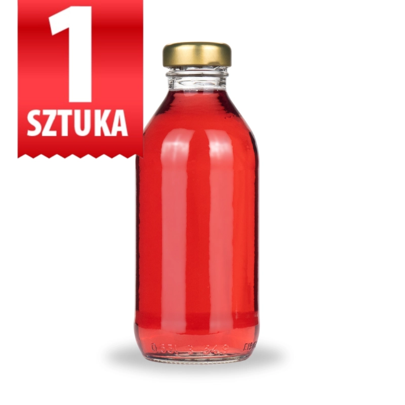 Szklana butelka Kuba 330 ml z zakrętką do soczków syropów i mleka pojemnik szklany