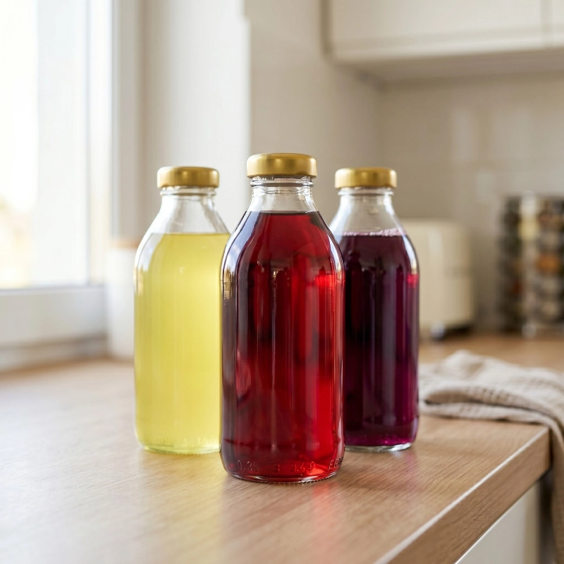 Butelka szklana Kuba 330 ml opakowanie zbiorcze 10 sztuk z nakrętką fi 33 do soków