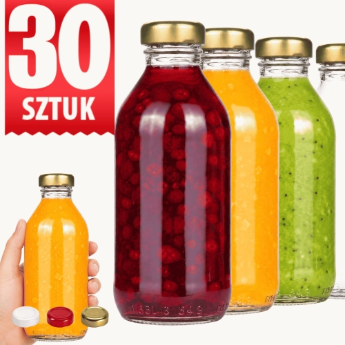 30x Butelka szklana na sok 330 ml Kuba — gwint fi 33 mm