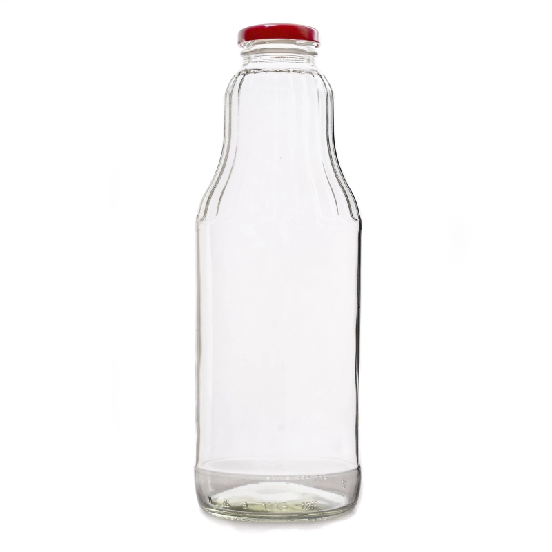 Szklane butelki Fruit 1000 ml zestaw 10 sztuk z nakrętką do domowych soków i letnich syropów