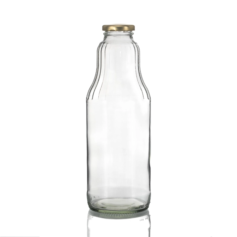 Szklane butelki Fruit 1000 ml zestaw 20 sztuk z nakrętką do domowych soków i letnich syropów