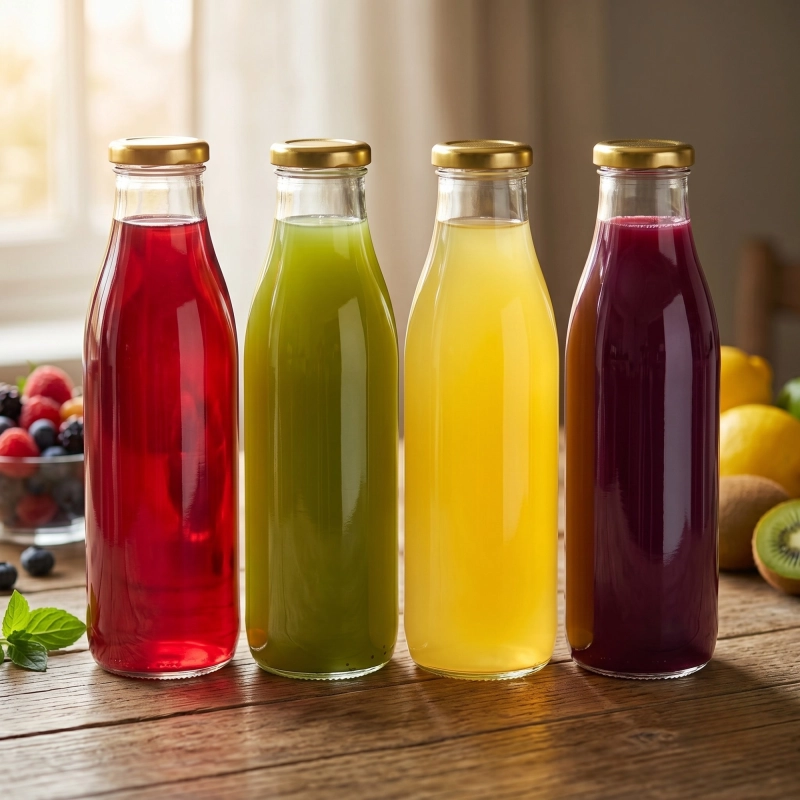 Szklana butelka Smooth 750 ml z zakrętką do przechowywania domowych soków i przecierów