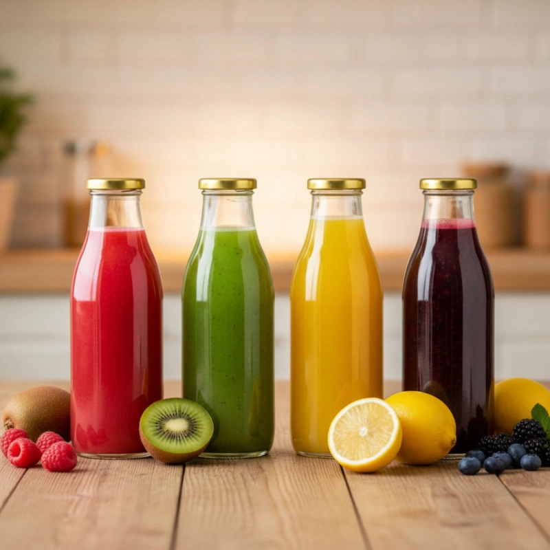 Butelki szklane Smooth 750 ml zakrętka fi 48 zestaw 20 sztuk dla producentów soków i syropów owocowych