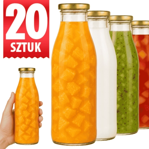 20x Butelka szklana na sok Smooth  750 ml — zakrętka twist-off fi 48 mm