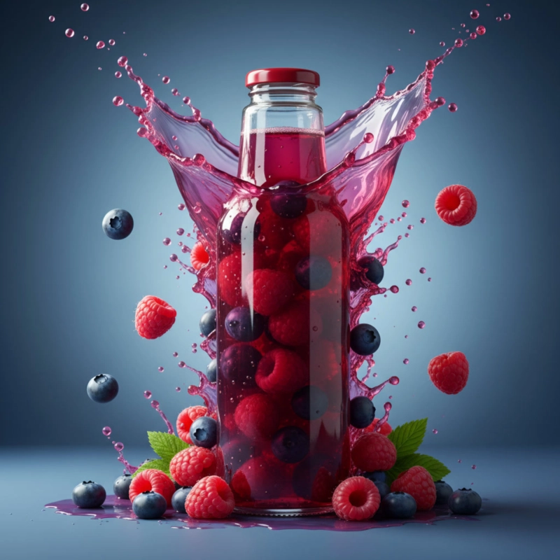 Szklana butelka Juicy 750 ml z pokrywką do soku syropu mleka kefiru i przecierów