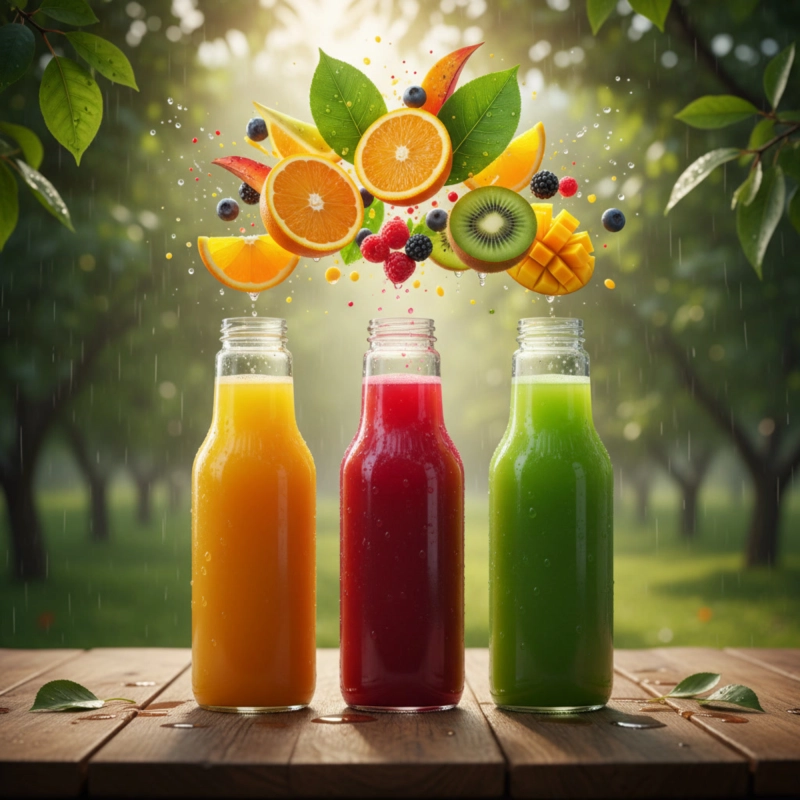 Szklana butelka wielorazowa Juicy 750 ml z nakrętką do soków kompotów i przetworów sezonowych
